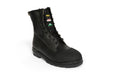 Black leather steel toe boot by Bucks