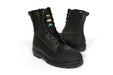 Black leather steel toe boot by Bucks